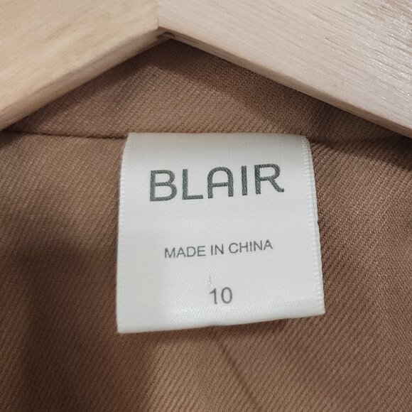 Vintage Blair Women's Tan One Button Blazer Jacket Size 10 - Picture 11 of 13
